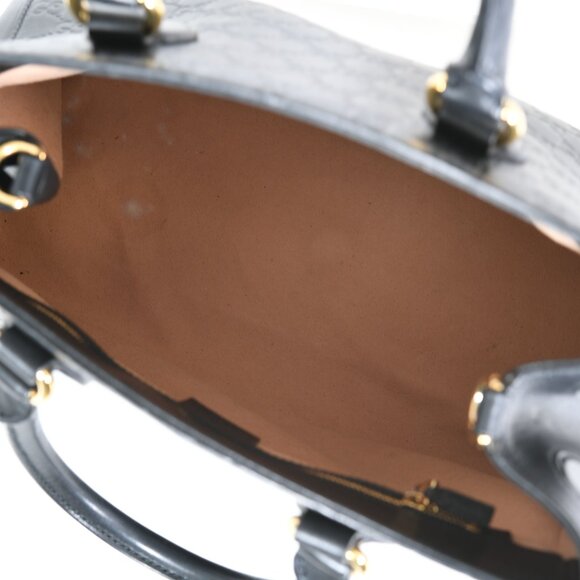 Gucci Soft Guccissima Black Leather Tote Bag Gold Hardware Top Handle Bag - Picture 10 of 12